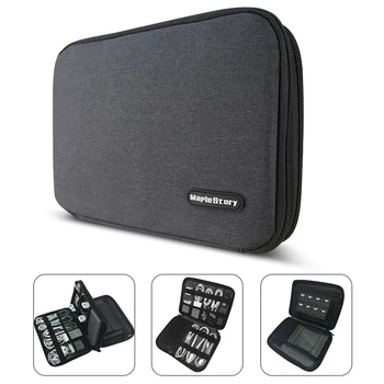 

Single Layer Double Layer Electronic Accessories Thicken Cable Organizer Bag Portable Case for Hard Drives, Cables, Charge, iPad