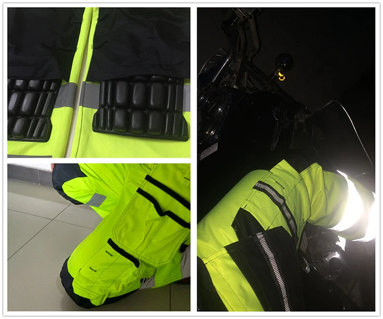 Bauskydd Men Working Pants Reflective High visibility Multi-pockets Work Trousers With Knee Pads Workwear Safety Cargo Pants (9)