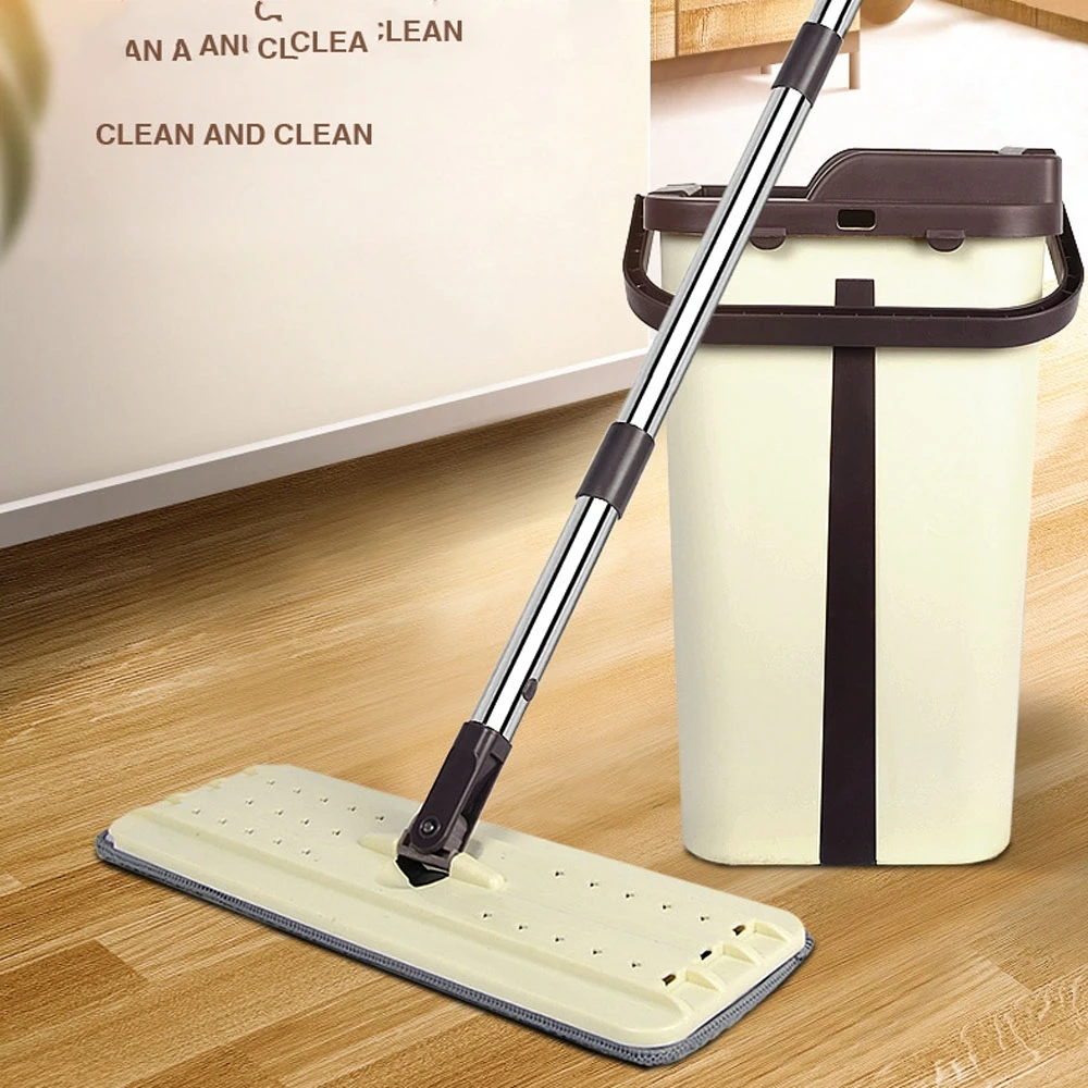 

Floor Squeeze Magic Cleaner Flat Mop 360 Degree Microfiber Elescopic Mops And With Bucket Hand Rotating Head Free Wringing Tools