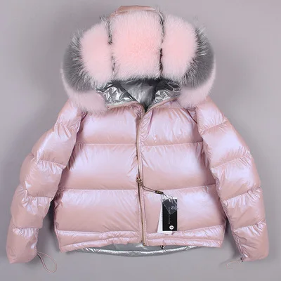 Размера плюс зимняя женская куртка с натуральным мехом, короткая куртка с воротником из натурального меха енота, парка с подкладкой из кролика, джинсовая куртка-бомбер - Цвет: MMK-6