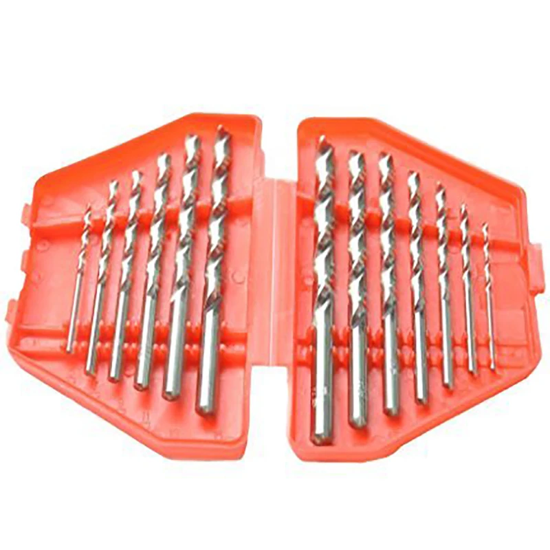DRILLFORCE 13Pcs HSS Fully Ground Jobber Drill Bits Set White Finshed