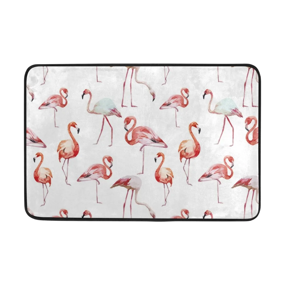 

Flamingos Printed PVC Mesh Thicken Blended Floor Bath Mats Set Non Slip Bathroom Toliet Rugs 40*60cm Water Absorption Carpet