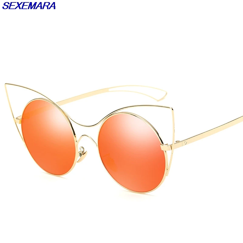 SexeMara Круглые Очки Uv400 Пластиковые Взрослых Cat Eye 50 Мм Мульти Женщины Черные