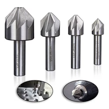 Hakkin 4Pcs 12.5/16/20/30mm HSS Countersink 6/8 Flute 90 Degree Chamfering End Mill Cutter Drill Bit Chamfer Deburring Tool Hakkin 4Pcs 12.5/16/20/30mm HSS Countersink 6/8 Flute 90 Degree Chamfering End Mill Cutter Drill Bit Chamfer Deburring Tool