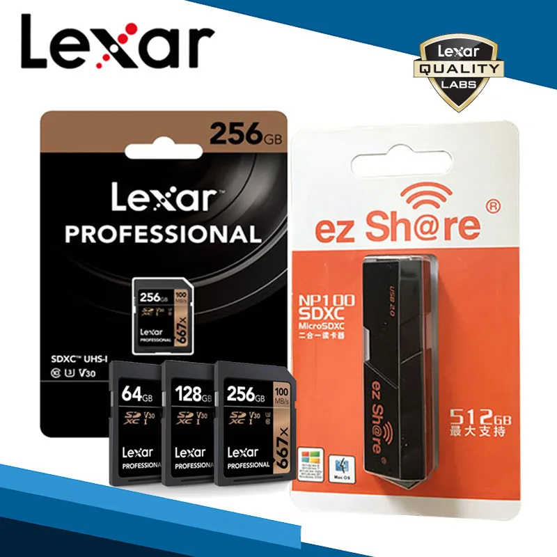 Карта памяти Lexar Professional SD Card 667X Max 100 МБ/с. 64 Гб 128 ГБ 256 C10 U3 V30 UHS I SDXC Flash для