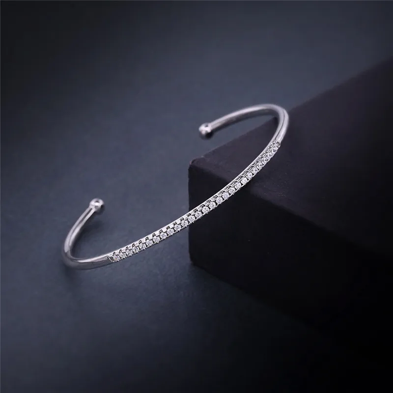 

ROXI 2018 Fashion Crystal Bracelets Bangles Silver Color Bilezik Cuff Opening Bracelet Women Love Jewelry Gift Mujer Pulsera 25