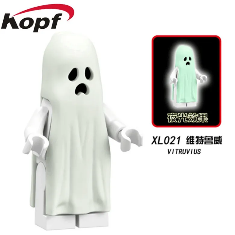 

XL021 Vitruvius The Horror Theme Movie Halloween Moonlight Glow Ghost Sally Zombie Building Blocks Collection For Children Toys