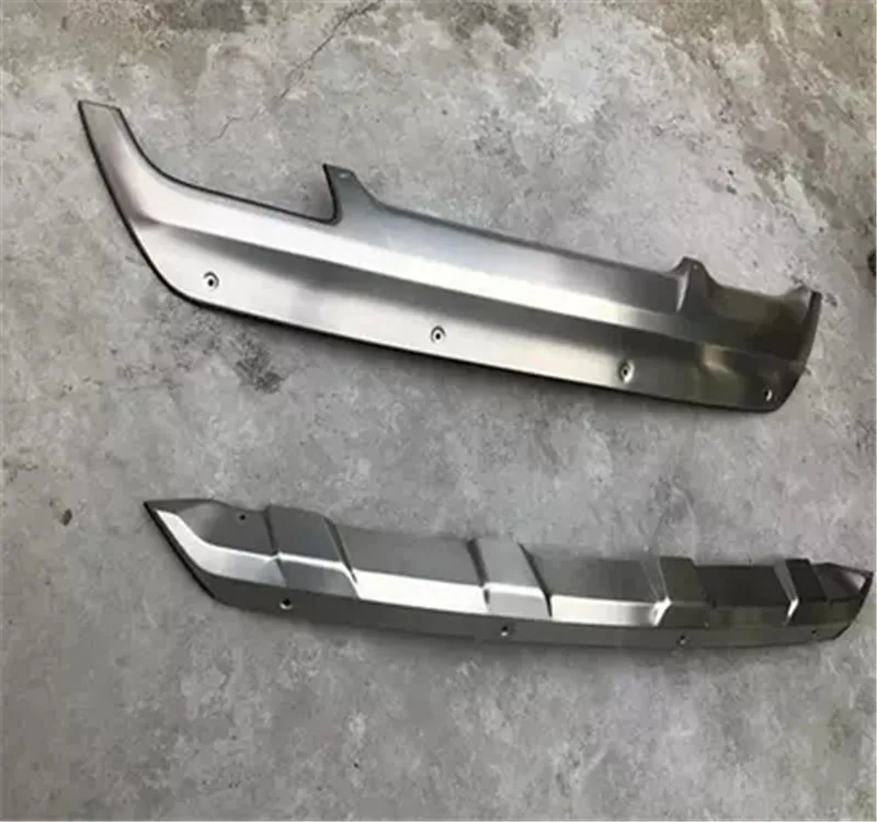 

2pcs Stainless Steel Car Front + Rear Bumper Protector Guard Skid Plate Guard Bar Trim For Hyundai Tucson 2015 2016 2017 2018