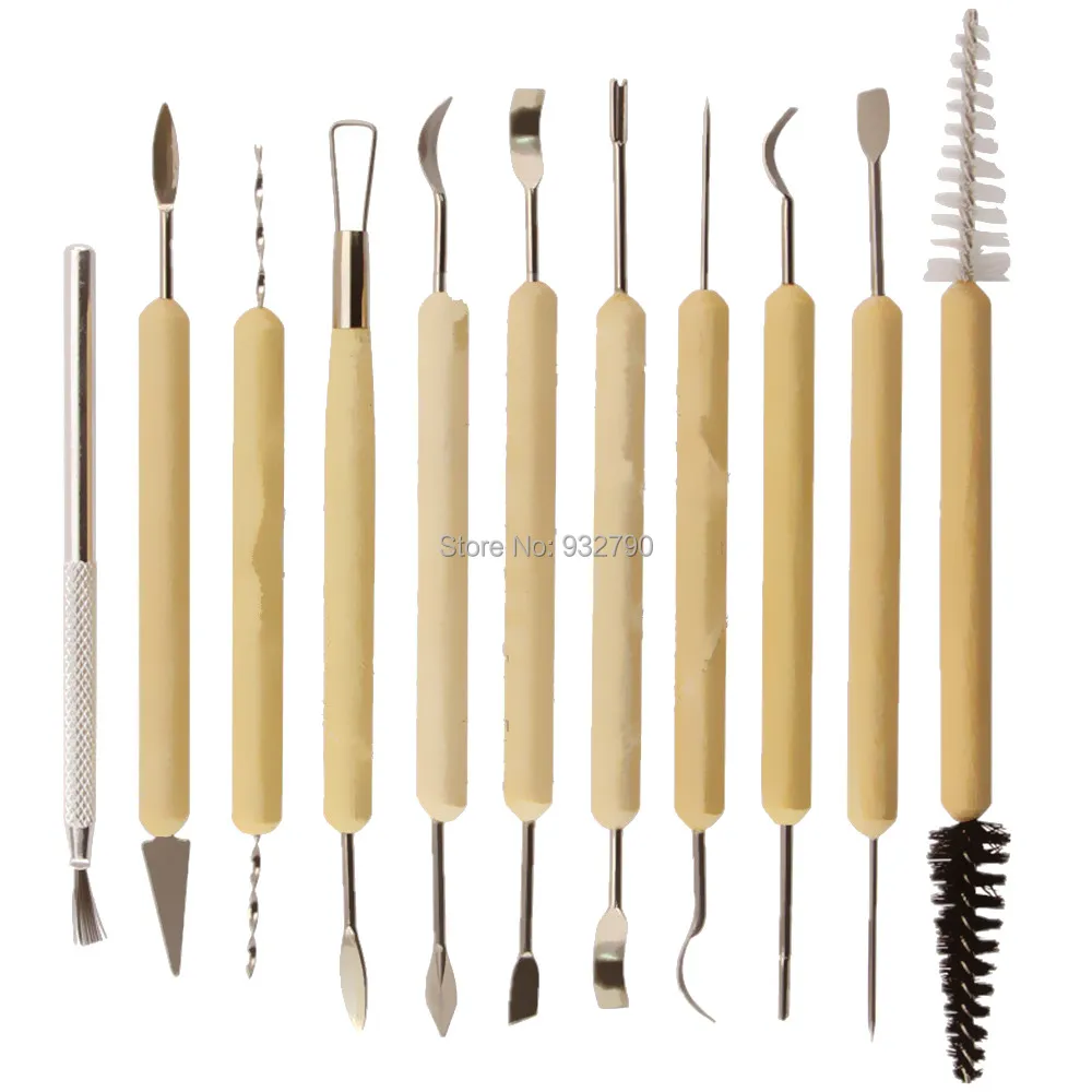 

11pc Clay Sculpting Set Wax Carving Pottery Tools Shapers Polymer Modeling Wood Models Art Projects Pottery Tools Carving Shapes