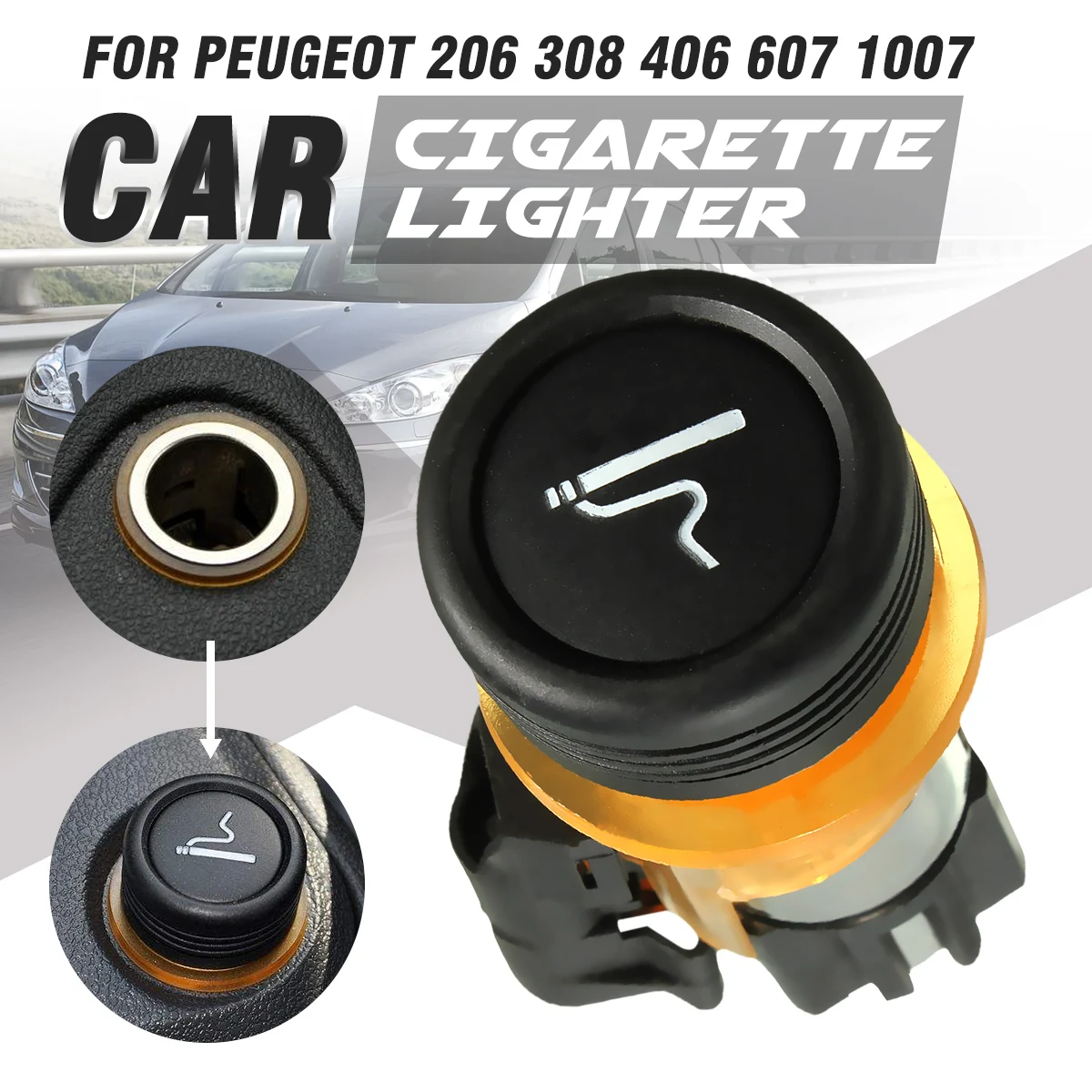 Разъем для автомобильного прикуривателя Peugeot CC SW 206 308 406 607 1007 12 В|12v car cigarette lighter|12v