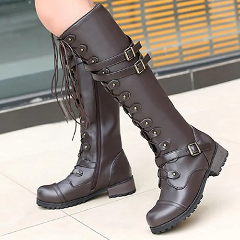 

Women's boots cross-tied large size 4-10.5 knee-high boots short plush zip sexy motorcycle boots 2018 fashion winter