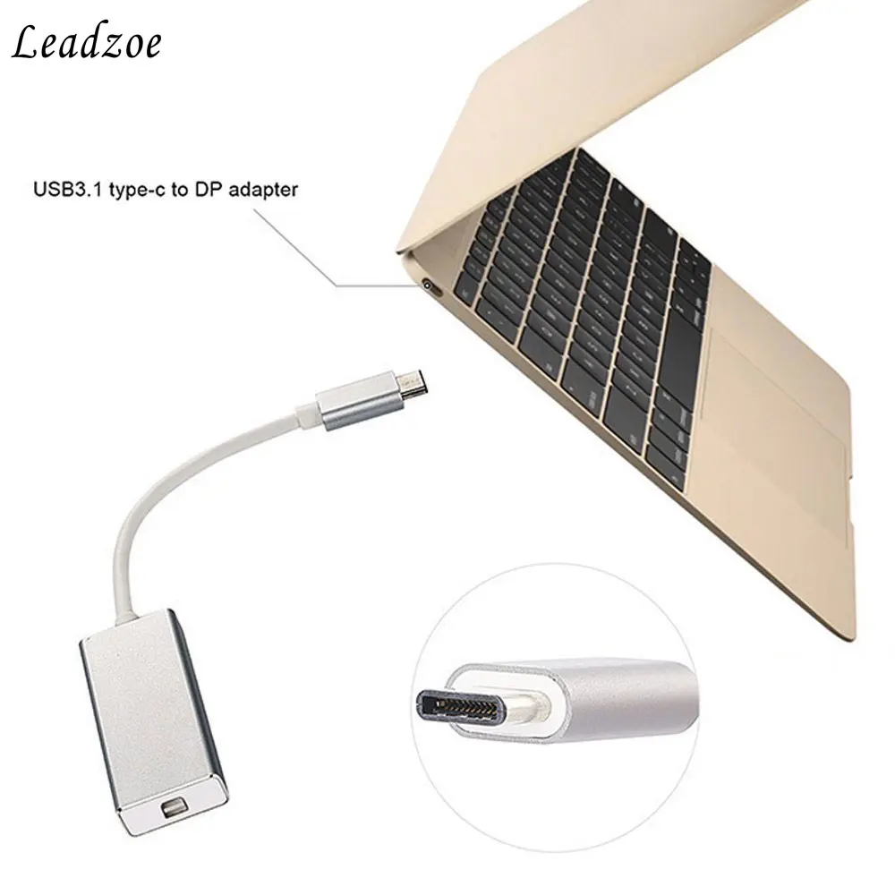 Leadzoe Type C к Mini DP адаптер USB 3 1 DisplayPort кабель для нового Macbook Mac Book Silver|mini displayport cable|mini