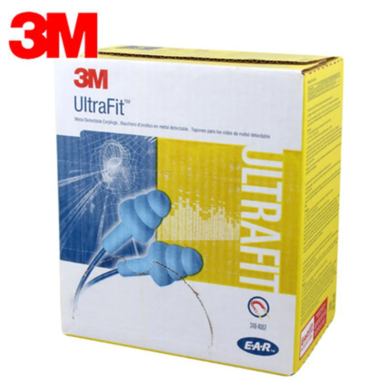 

3M 340-4007 Corded Earplugs Anti-noise Metal Detectable Christmas Tree Earplugs with Lines Ear Protector 3M BOX/100pairs VE0409