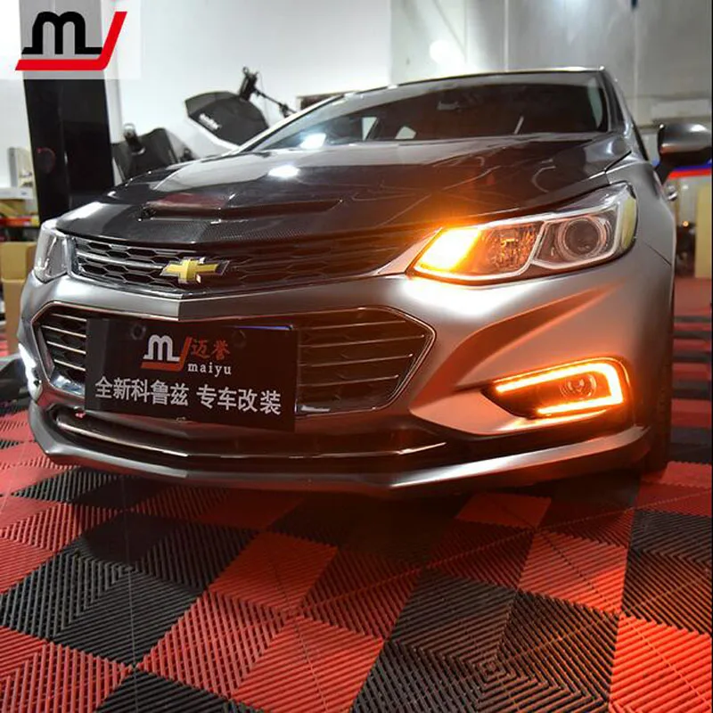 Hireno Car LED DRL Waterproof ABS 12V Daytime Running Lights for