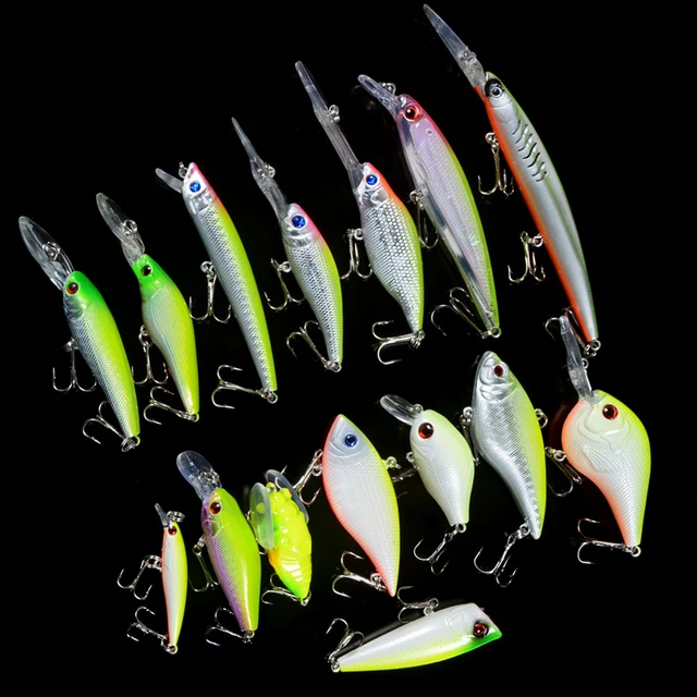 New 50pcs/Lot Fishing Lures Set Mixed 50 Varisized Fishing Tackle