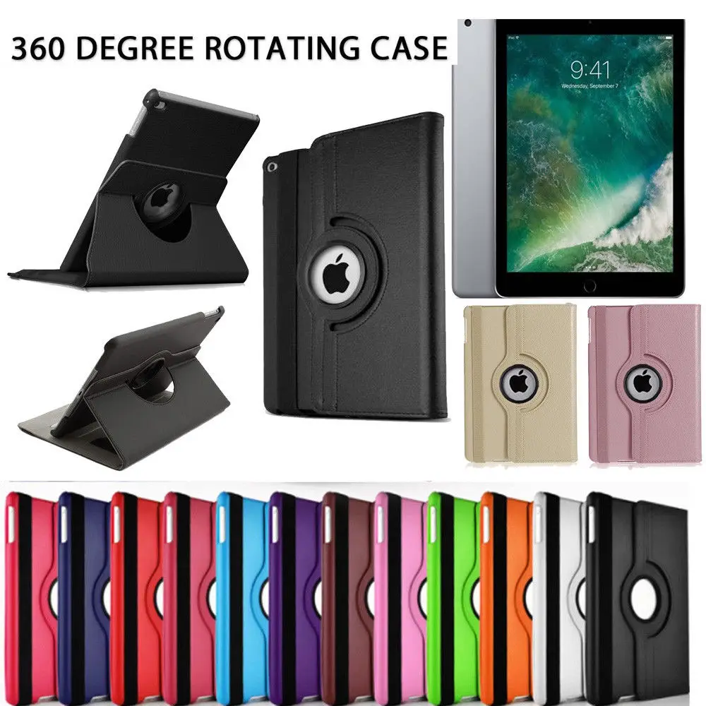 

360 Degree Rotating Stand Leather Shockproof Protective Skin Cover Tab Case For ipad 2 3 &4 9.7"inch Tablet