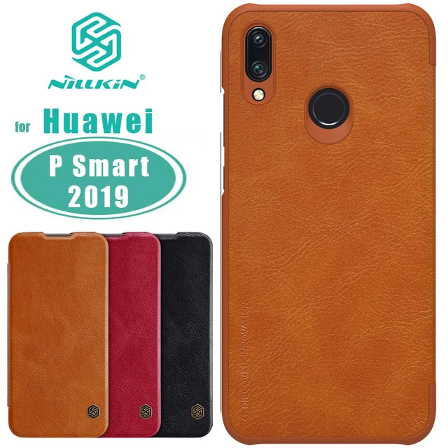

For Huawei P Smart 2019 Case Cover Original Nillkin QIN Series Filp Leather wallet Case Cover For Honor 10 Lite phone case shell