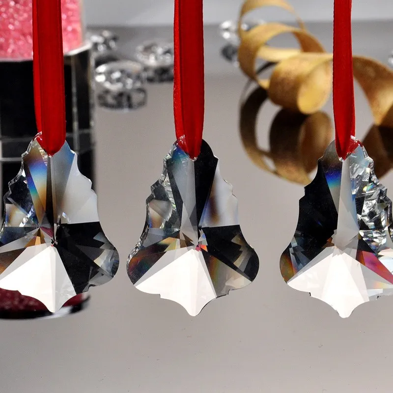 50mm Clear Maple Leaf  K9 Crystal Glass Prisms Pendants Chandeliers Parts Garland Chakra Spectra Lustres Rainbow Lamp Hang Drops (4)