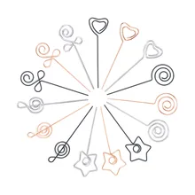 Лот 50 шт. DIY ремесло 4 дюйма провода фото зажимы, глина и торт аксессуары, памятки Держатели/место зажим для карт, Черный& Золотой& блестящий хром, 10,2 см