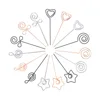 Lot 50pcs DIY Craft Wire Photo Clips Clay&Cake Accessories Memo Holders Place Card Clamp Black Gold Shiny Chrome Steel Rod 1