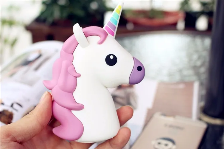 

10000mah Portable Emoji Power Bank Battery case 3300MAH Charger Unicorn Cartoon USB For Iphone 5S 6 6S 7 7plus Xiaomi Samsung