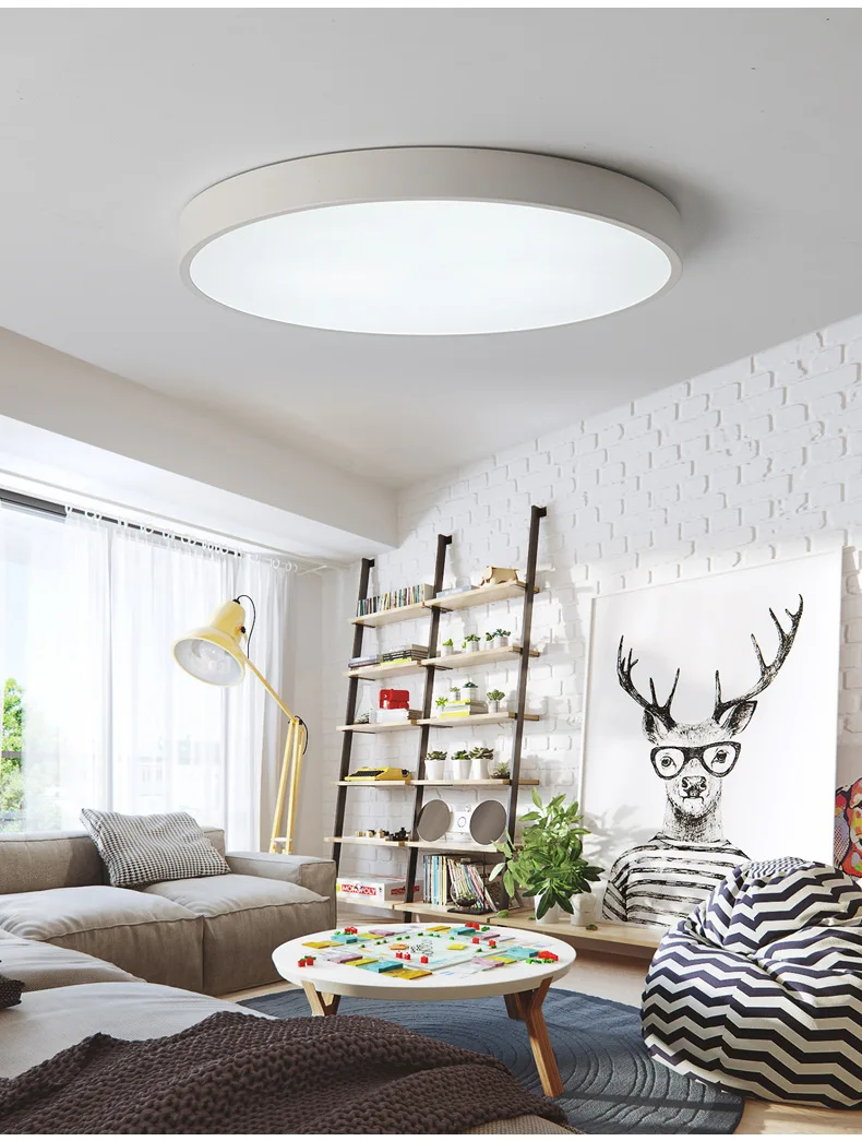 Luzes de Teto Lâmpadas de Teto Elétrico para Varanda Sala de Estar Venda Quente Ultra-fino Circular Controle Remoto Dispositivo - Cozinha 5cm Led Mod. 255608 29 High Quality Luzes e Iluminação