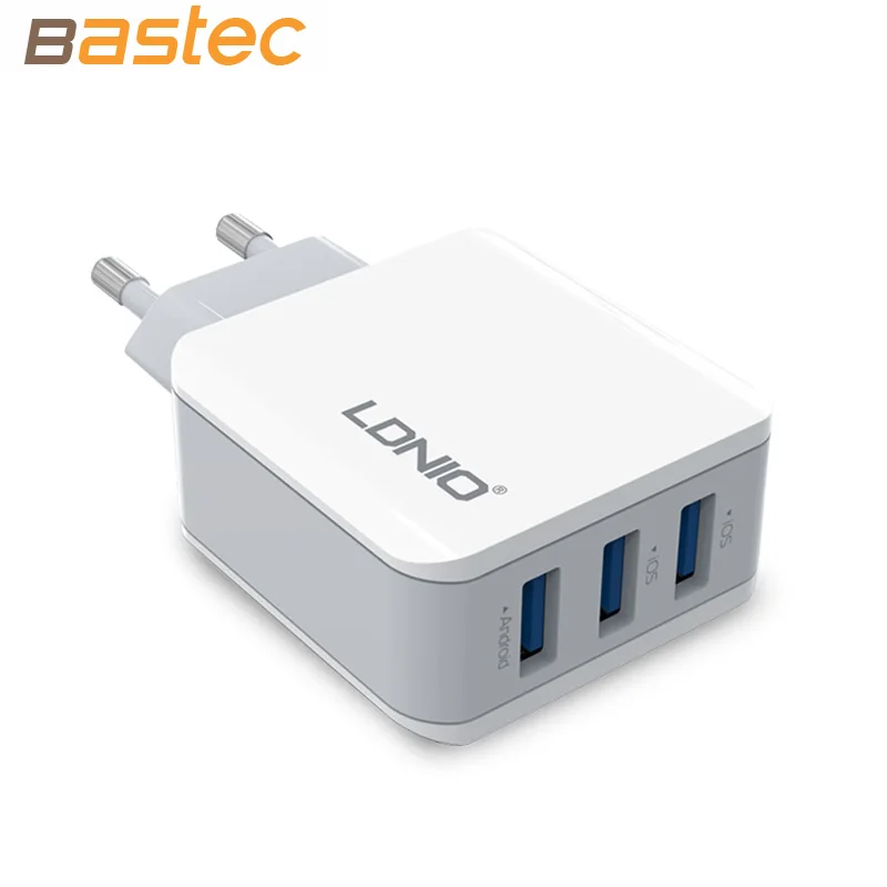 Ldnio 5V 3.1A 3-Port Smart Travel USB Charger Adapter Wall Portable EU Plug Mobile Phone Charger for iPhone Samsung Xiaomi