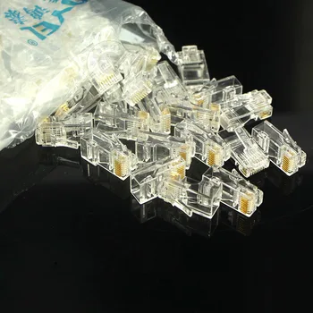 

8P8C crystal head cable connector, unshielded pure copper network gold-plated RJ45, super five
