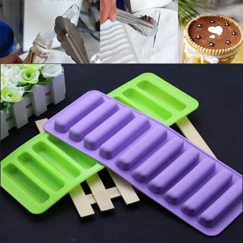 Reusable Cylinder 10 Silicone Ice Cube Tray Mold Freeze Ice Mould For Water Bottle Pudding Jelly Chocolate Cookies Mold Maker