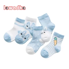 Lawadka/5 пар/лот; Детские Носки с рисунком кролика; дышащие хлопковые детские носки для мальчиков; летние сетчатые носки для маленьких девочек