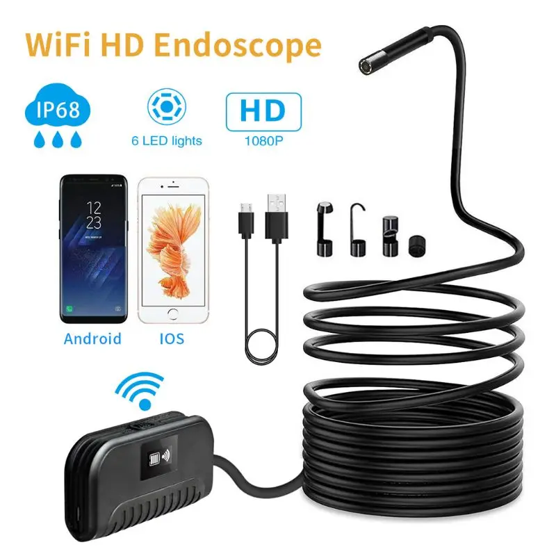 

5.5mm/8mm 1080P WIFI Endoscope Waterproof Borescope Inspection Snake Camera with LED Light For iPhone Samsung Huawei Phone