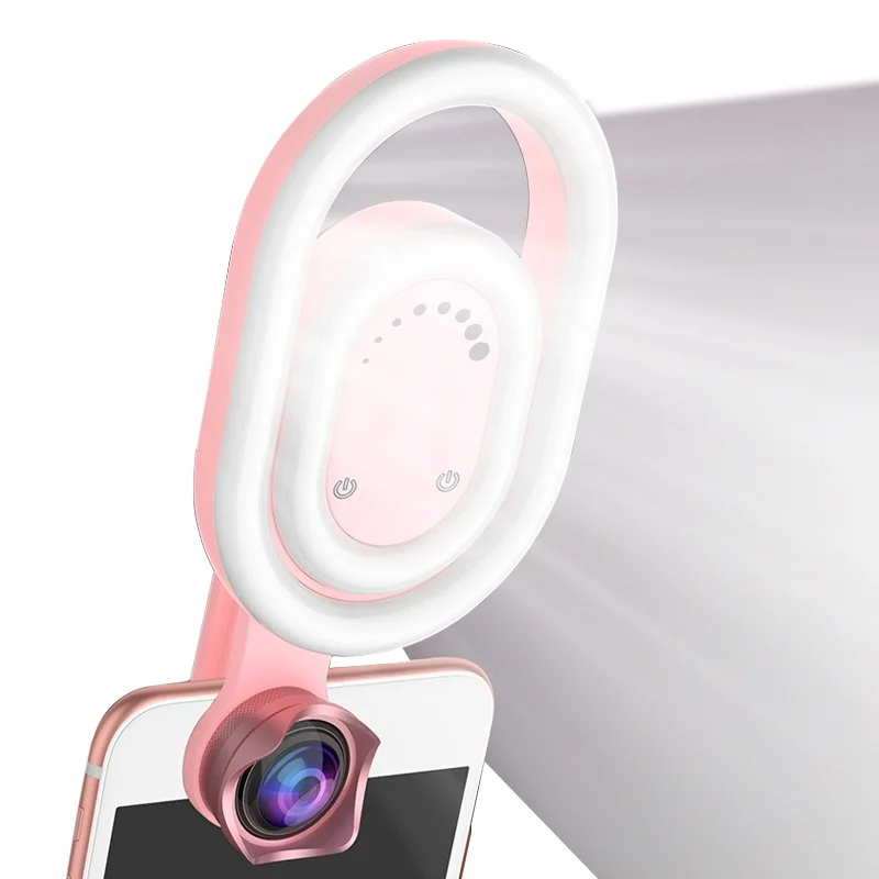 

Ecusells 56 LED Lamp Selfie Light FlashWide Angle Lens Phone Flash Light LED Clip-on Macro-lens Phone Lens Double Light