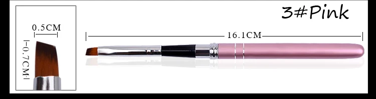 1 шт., новинка, 6 цветов, металлическая ручка, дизайн ногтей, ручка с кисточкой, уф гель-лак, дизайн, резьба, пудра, 3d рисунок, лайнер, сделай сам, маникюрные инструменты - Цвет: 3 pink