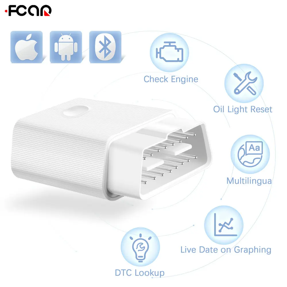 

Fcar FOBD Bluetooh OBD2 Scanner Car Oil Service Reset Diagnostic Tool Full Function OBD2 Code Reader for Android & IOS Phone