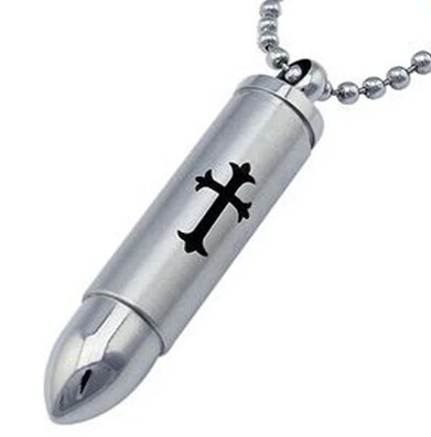 Мужское ожерелье из нержавеющей стали в форме пули|necklace with cross pendant|pendant pearl