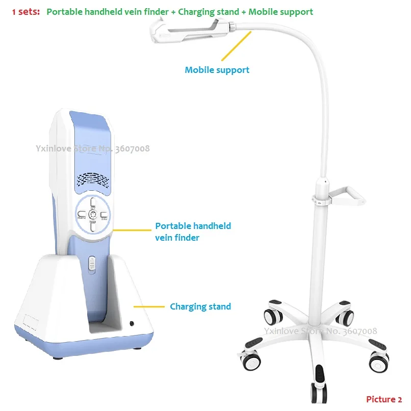 Mobile support +Portable handheld vein finder + Charging stand