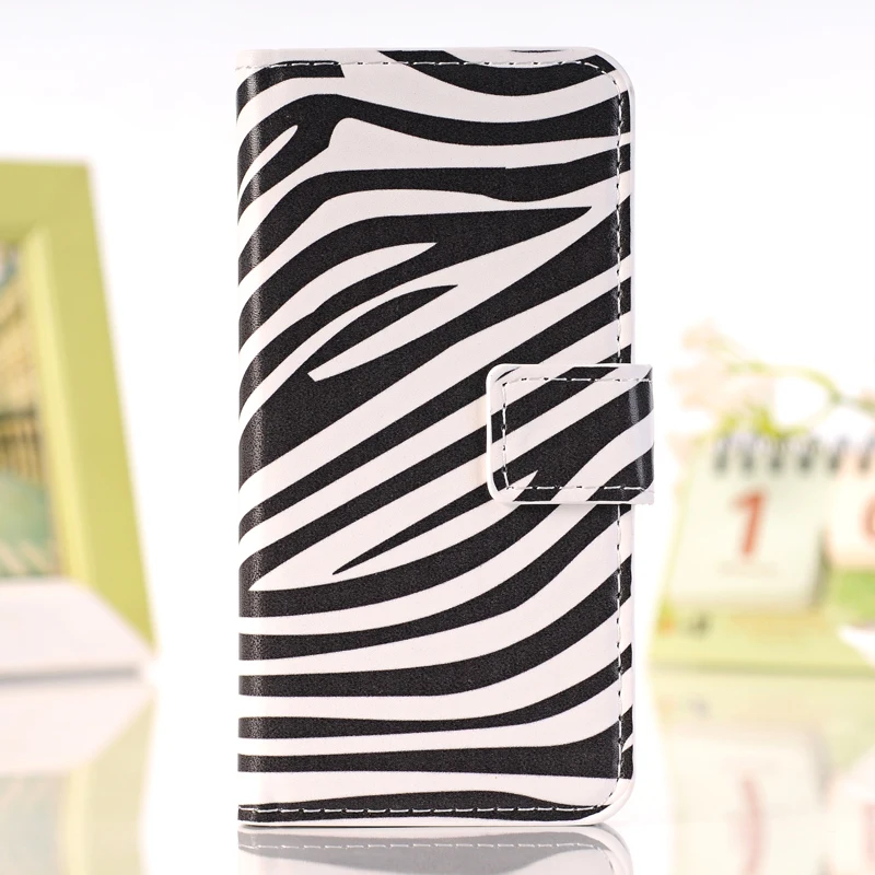 Цветной чехол для телефона из искусственной кожи для Alcatel One Touch Pop 3 5015D pop35.5/5015 D3 C9 задняя крышка откидной стильный с подставкой сумка - Цвет: zebra