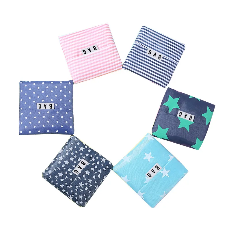 

Women Foldable Eco Shopping Bag Tote Pouch Fashion printing Portable Handbag Reusable Large-capacity Grocery Storage Bag
