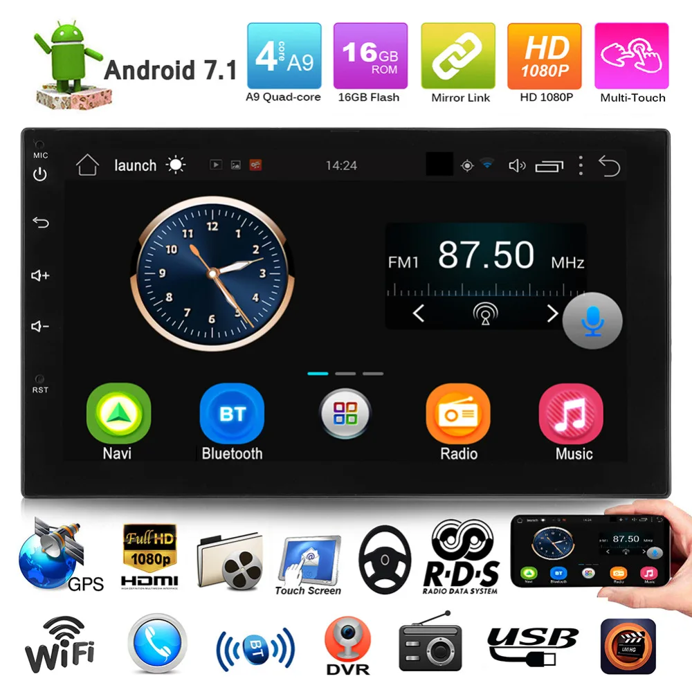 VODOOL 7in Touch Screen font b Car b font MP5 HD Player Support DVR Bluetooth Android