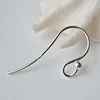 ear hook,24*0.8mm solid 925 sterling silver earring wire hooks with 2mm ball ,1pair ► Photo 1/4