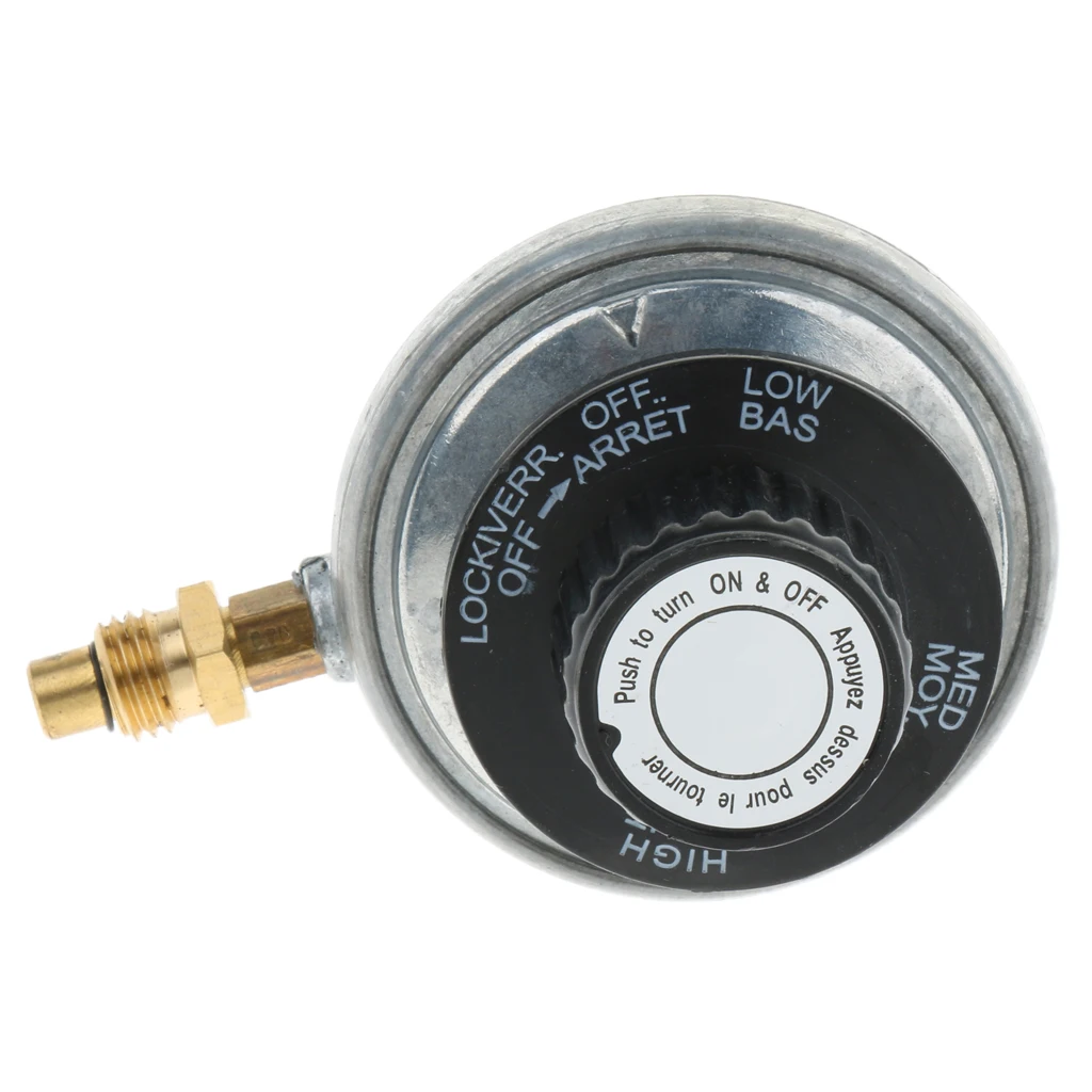 1'-20UNF Propane Gas Tank Regulator Control Valve Low Pressure, BBQ Grill Burner Fryer, Zinc Alloy