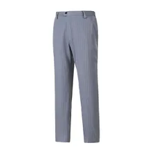 Мужские строгие брюки Полосатая Шерсть Деловые Брюки Осень Зима повседневные мужские брюки прямое классическое платье брюки светло-серый
