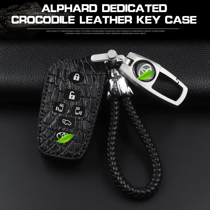 Подходит для Toyota Alpha key bag кожаный чехол ALPHARD высококачественный значок кожаный чехол для ключей VELLFIRE Alpha автомобильный брелок