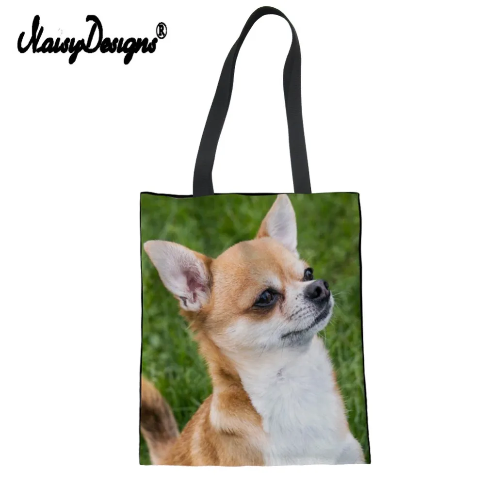 Chihuahua Dog Shoulder Bags Environmental Shopping Bag Tote Package Crossbody Bags Purses Casual