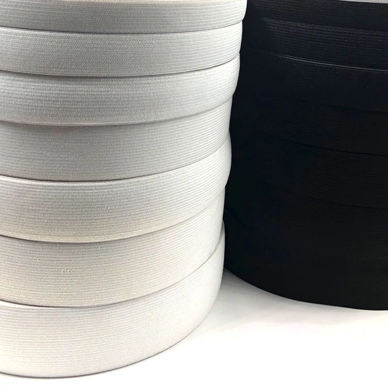 

5 meters 3/6/10/12/15/25/30/35/40/45MM White/black Nylon Highest Elastic Bands Garment Trousers Sewing Accessories DIY