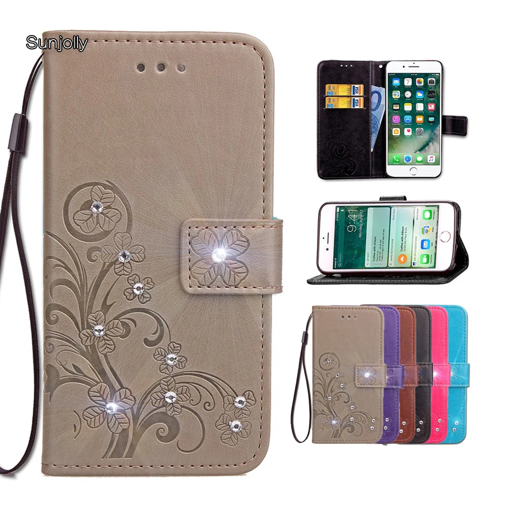 

Rhinestone Leather Case Flip Wallet Cover coque for Samsung Galaxy S Duos GT S7562 GT-S7562 7562 Trend Plus S7580 S7582 gt-s7580