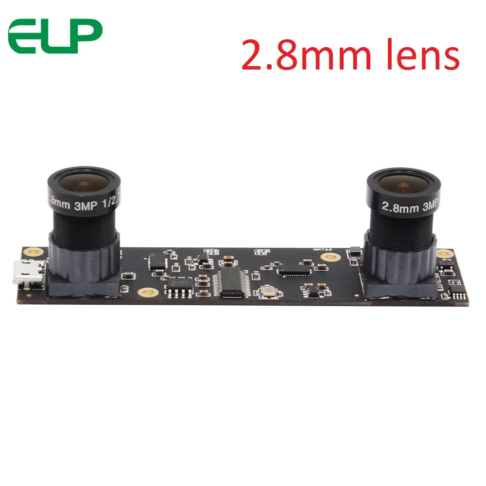 2.8mm lens ELP 2MP 1/" Aptina AR0330 CMOS UVC OTG бинокулярная стереокамера для AR дополненной реальности - Цвет: 2.8mm lens