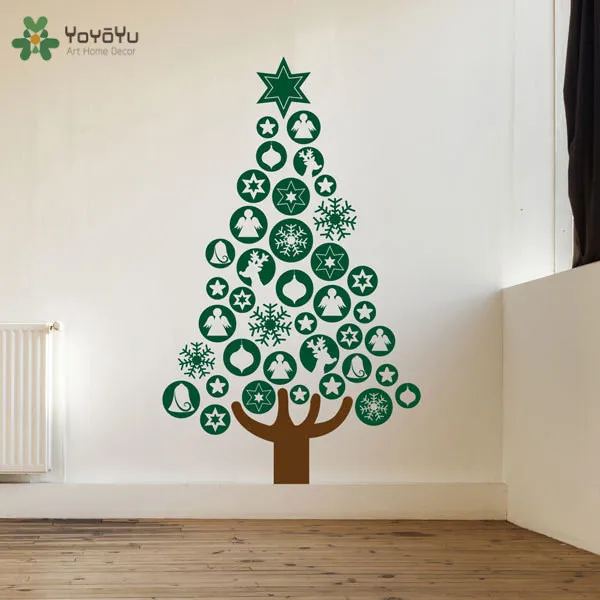 yoyoyu happy holiday wall decal baubles christmas tree yoyoyu happy holiday wall decal baubles christmas tree