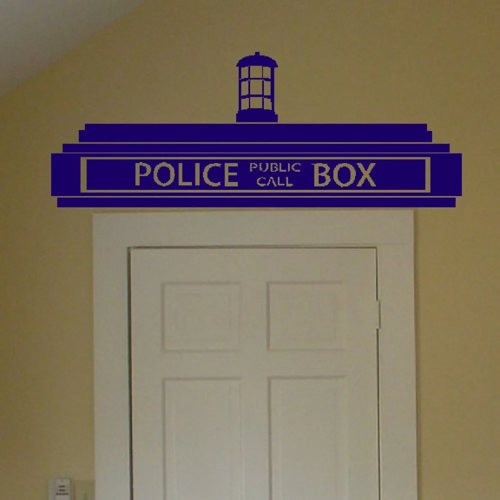 Kreative Doctor Who Tardis Police Box Wandtattoos Transfer Zeichen Vinyl Wandaufkleber Für Kinder Kinder Schlafzimmer Dekor in Kreative Doctor Who Tardis