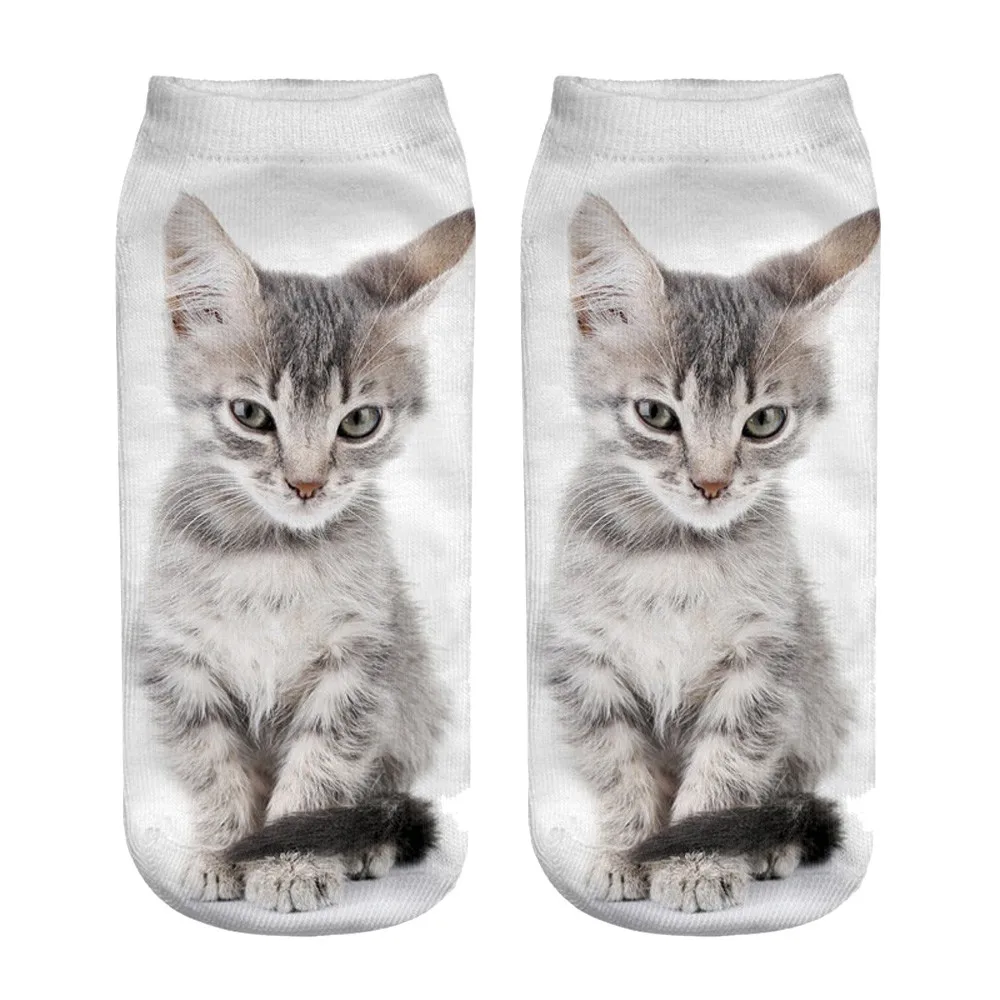 30# носки унисекс популярные забавные короткие хлопковые носки с 3D принтом собаки женские и мужские рождественские носки Meias Femme укороченные носки с низким вырезом